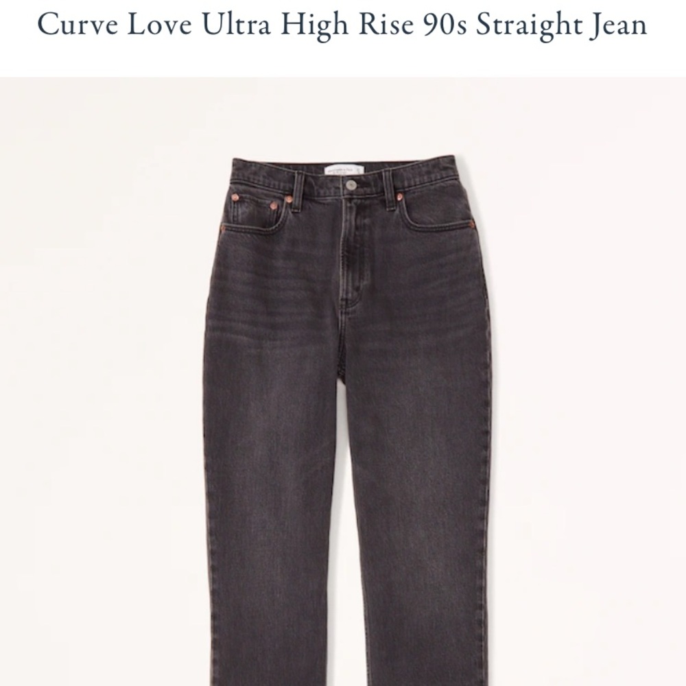 Abercrombie 90s straight ultra high rise curve love black
